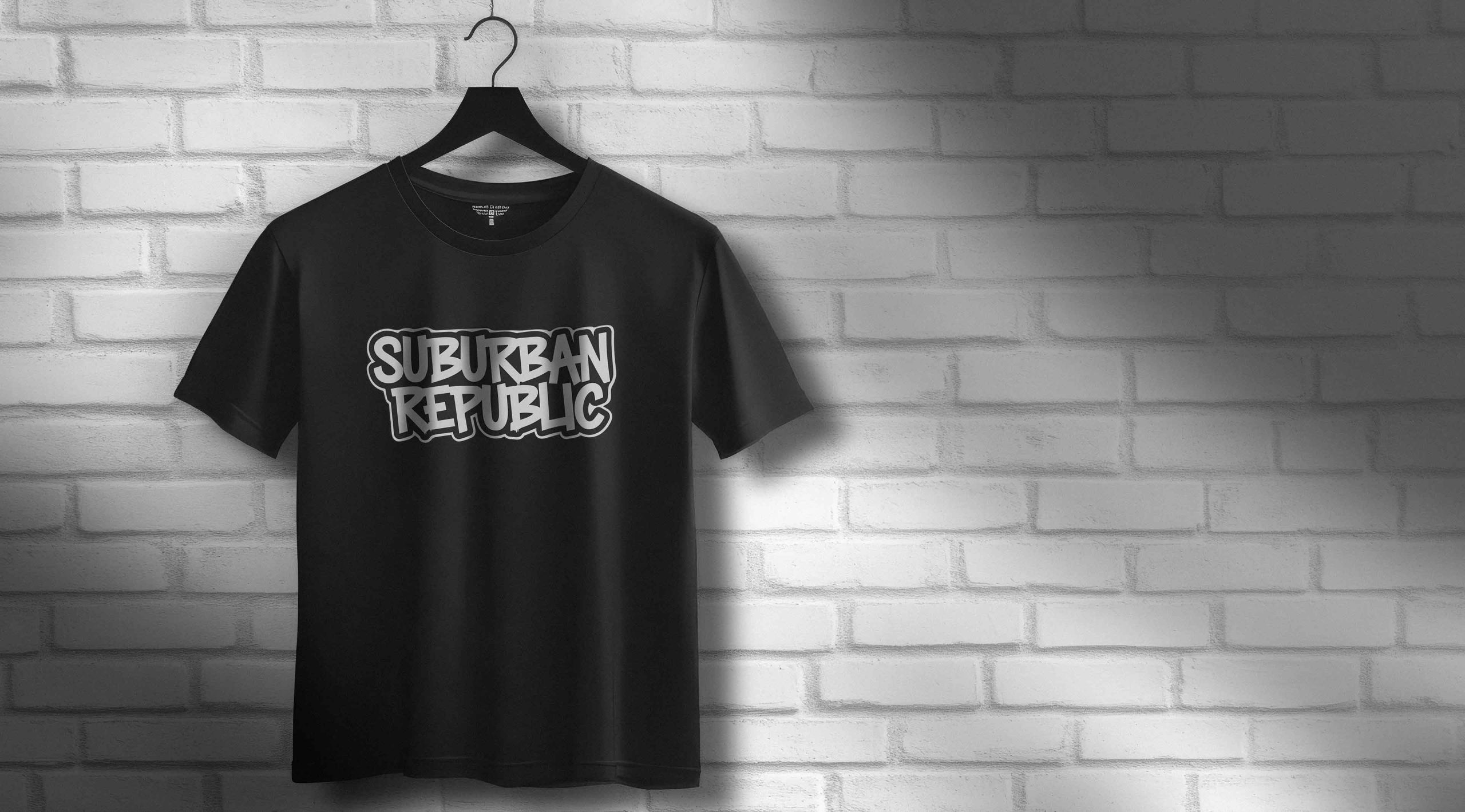 suburban republic t shirt, logo created by wilbrock agency